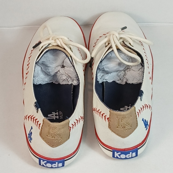 Keds x MLB Los Angeles Dodgers Baseball Sneakers in White Red Blue size 8.5 - Picture 5 of 9